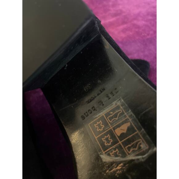 RAG & BONE Joni Suede Chelsea Ankle Boots Chunky Block Heel Size 39 9 Black Shoe - Picture 3 of 6